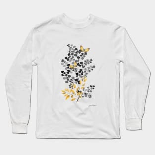 Gold And Black Botanicals A Long Sleeve T-Shirt